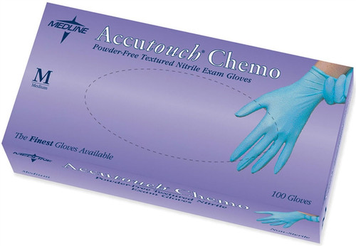 Accutouch Chemo Nitrile Exam Gloves, Blue